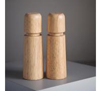 MAITTON Salt and Pepper Grinder Set - Manual Rubberwood,16.5cm | Wooden Pepper Mill and Salt Mill with Adjustable Coarseness Ceramic, Marked S&P Lids, Refillable, Small