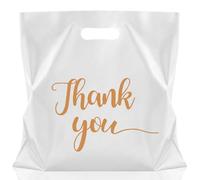 Maitys 100 PCS 20" x 20" Extra Large Thank You Bags with Handle Plastic Shopping Merchandise Retail Boutique Bags for Business, Retail, Gifts, Trade Show and More(White)