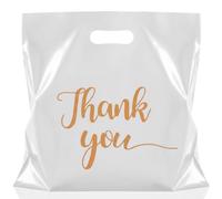 Maitys 100 Pcs 22" x 22" Extra Large Thank You Bags with Handle Plastic Shopping Merchandise Retail Boutique Bags for Business, Retail, Gifts, Trade Show and More(White)