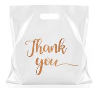 Maitys 100 Pcs 24" x 24" Large Thank You Bags with Handle for Small Business, White Plastic Shopping Merchandise Bags for Retail, Boutique Stores, Gifts, Clothes, Trade Show and More