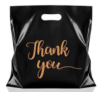 Maitys 100 Pcs 26" x 26" Extra Large Thank You Bags with Handle Plastic Shopping Merchandise Retail Boutique Bags for Business, Retail, Gifts, Trade Show and More (Black)
