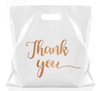 Maitys 100 Pcs 26" x 26" Extra Large Thank You Bags with Handle Plastic Shopping Merchandise Retail Boutique Bags for Business, Retail, Gifts, Trade Show and More(White)