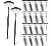 Maitys 100 Pieces Fan Brushes, Fan Facial Mask Brush Soft Blush Makeup Brush Esthetician Brush Mask Acid Applicator Brush Tools for Women Girls Peel Mask Makeup for Mud Cream(White,2.3x7.9 Inch)