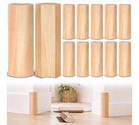 Maitys 12 Pcs 5/8" x 1.77" x 5.5" Pine Rounded Outside Bullnose Corner Trim | Unfinished Natural Pine, Smooth Sanded, Easy to Paint or Stain, Fits Thin Baseboard, Door Window Trim & Wall Corner Repair