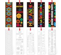 Maitys 120 Pcs Hispanic Heritage Month Color Your Own Bookmarks Kids DIY Coloring Blank Bookmarks Spanish Classroom Craft Latin American Prizes Supplies Coloring Gifts