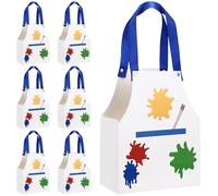 Maitys 16 Pack Art Paint Party Favor Bags Colorful Paint Drip Paper Goodie Bag with Handle Art Themed Birthday Party Supplies for Birthday Decoration Gift Wrapping Supplies