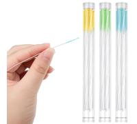 Maitys 180 Pcs Earrings Hole Cleaner, Piercing Cleaner Floss, Rose Fragrance Odor Removal Ear Care, Piercing Floss Disposable Aftercare Cleaning Tool(Yellow, Green, Blue)