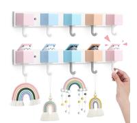 Maitys 2 Pcs Kids Coat Rack Wall Mount Kids Wall Hooks Rainbow Coat Rack Hooks for Boys Girls Toddler Cute Bathroom Decor Colorful Backpack Hanger Supplies for Clothes Hat Towel in Bedroom (Cat)