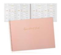 Maitys 2026 Large 8 Column Appointment Book for Salon Business, Hourly Schedule Planner 15 Minute Interval, 200 Pages Undated 6 Am 9 Pm Spiral Bound Checklist Organizer Notebook(Pink, Minimalist)