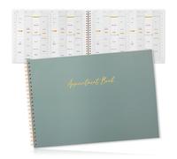 Maitys 2026 Large 8 Column Appointment Book for Salon Business, Hourly Schedule Planner 15 Minute Interval, 200 Pages Undated 6 Am 9 Pm Spiral Bound Checklist Organizer Notebook(Green, Minimalist)