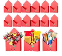 Maitys 24 Pcs Apple Teacher Appreciation Gifts Bulk Florist Bouquet Envelope Boxes Paper Red Back to School Packaging Gift Box Wrapping for Students, Teacher, Classroom Party Decorations
