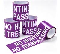 Maitys 4 Pack Visible Purple No Hunting or Trespassing Tape 4 Inch x 10 ft No Trespassing Signs with Bold White Text Resistant Warning Tape Roll for Private Property Outdoor Areas Construction Land