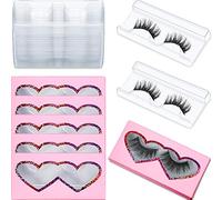 Maitys 60 Pieces Empty Eyelashes Packaging Box and Tray 30 Pieces Empty Eyelash Boxes Pink Lash Packaging Case with 30 Pieces Empty Eyelash Tray False Eyelashes Storage Container