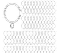 Maitys Metal Curtain Rings with Eyelet (Silver, 100 Pcs)