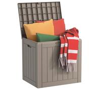 MAIUSCOLI 30 Gallon Waterproof Outdoor Storage Box,Resin Deck Box,Lockable Outside Storage Box Container for Patio Furniure,Garden,Pool Tools (30 Gallon,Light Brown)