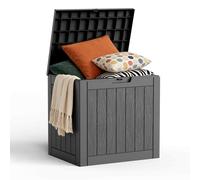MAIUSCOLI 35 Gallon Outdoor Deck Box, Lockable Waterproof Outdoor Storage Boxes For Garden Tools,Indoor Cushions,Accessories Outside Storage Resin Weatherproof Container(Black)