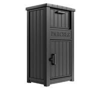 MAIUSCOLI Package Delivery Box for Outside, Large Parcel Drop Box with Lockable Secure, Waterproof and Anti-Theft Storage for Porch, Curbside, House (Black)