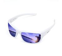maivnz Floating Polarized Fishing Sunglasses for Men Surfing Kayaking UV400 Protection Unsinkable Water Sport Sun Glasses, White Frame Blue Revo, conventional
