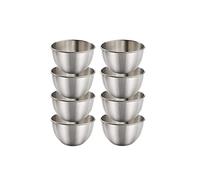 maiwalk 3.35 inch Stainless Steel Sauce Dishes Dipping Bowls Round Seasoning Small Sauce Cups Dip Ice Cream Dessert Bowls Serving Sushi Cereal Salad Snacks Appetizer Bowls 8 Pack (Silver, 3.35 inch)