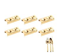 maiwalk Chopstick Rest Holders Spoon Fork Knife Stand Rack Stainless Steel Flatware Utensil Cutlery Stand Rest Holder for Home Restaurant KKitchen Table Decoration (Gold, Set of 6)
