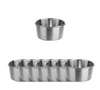 maiwalk Stainless Steel Small Sauce Dishes Dipping Bowls Seasoning Individual Round Condiments Cups Ramekins Dip Serving Sushi Cereal Salad Appetizer Bowls 8 Pack 2.56 inch (Silver, 2.8 oz)