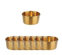 maiwalk Stainless Steel Small Sauce Dishes Dipping Bowls Seasoning Individual Round Condiments Cups Ramekins Dip Serving Sushi Cereal Salad Appetizer Bowls 8 Pack 2.56 inch (Gold, 2.8 oz)
