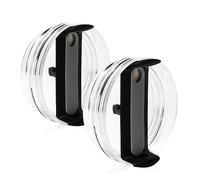 Maiwj 2 Pack Black ABS Plastic Tumbler Lids, 40 OZ Spill Proof, Fit Stanley Cup & More, Clear Silicone Lid, Dishwasher Safe