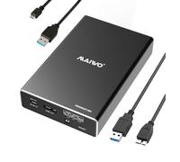 MAIWO Dual Bay 2.5" SATA RAID Enclosure, External Hard Drive Enclosure for 2.5 Inch SATA SSD HDD, RAID 0/1, USB 3.0 6Gbps with UASP, 16TB Capacity, Aluminum