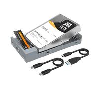 MAIWO Dual Bay Enclosure for M.2 NVMe SATA SSD and 2.5 3.5 inch SATA SSD HDD, External Hard Drive to USB C Adapter, 10Gbps 32TB Capacity【DO NOT Support Clone】