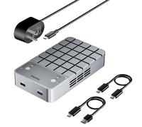 MAIWO Dual Bay RAID Enclosure for M.2 NVMe SATA SSD with Clone RAID 0 RAID 1, USB C 3.2 GEN2x2 20Gbps, M.2 SSD Cloner Duplicator with Cooling Fan, Dual Data Cables, 5V 3A Power Adapter, Aluminum