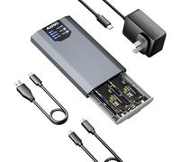 MAIWO Dual M.2 NVMe RAID Enclosure Supports RAID0/1/PM/Large 8TB Capacity, USB 3.2 Gen2x2 Type-C 20Gbps Speed, 2 Bay NVMe SSD Enclosure K2023R
