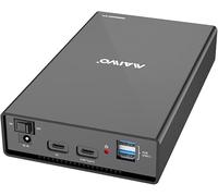 MAIWO External Hard Drive Enclosure(6Gbps) with Hub Expander for 3.5 2.5 Inch SATA SSD HDD USB C to SATA III with UASP, 1 Port USB C Hub/2 Port USB A 10Gbps Hub,Compatible with Seagate Samsung Xbox