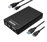 Maiwo K25682 USB 3.2 Gen1 5Gbps External RAID0, 1, BOD Storage Enclosure 2pcs 2.5 SATA HDD SSD 7mm, 9.5mm up to 2 TB, Support UASP USB Cable Type B-A