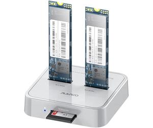 MAIWO K3016SD 2 bay M.2 SATA / NVME Docking Station for SSD by Duplicator Function Reader, USB 3.1 Gen2 10Gbps, Tool-free (Not Support Clone)