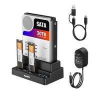 MAIWO M.2 NVMe 2.5 3.5 Inch SATA SSD HDD Cloner Reader USB3.2 GEN2x1 10Gbps 3-Bay USB-C Hard Drive Docking Station with Bidirectional Clone, Simultaneously Read 3PCS of Drives, Up to 46TB Capacity