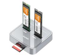 MAIWO M.2 NVMe SATA SSD to USB-C Adapter, SD Card Reader, USB 3.1 Gen2 10Gbps Triple Bay Hard Drive Docking Station, 5V 3A Power, Support SD Express 7.0/7.1