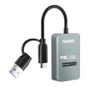 MAIWO M.2 NVMe to USB Adapter, USB C+A PCIe NVMe Dock, USB3.2 GEN2x1 10Gbps with UASP Trim, 8TB Capacity, Tool Free Lay-Flat NVMe SSD Enclosure Reader