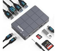 MAIWO USB-C Hub with M.2 SSD Enclosure, 11-in-1 Laptop Docking Station with 4K@60Hz, 100W PD, 1000Mbps Ethernet, SD/TF Card Slot, 10Gbps M.2 NVMe/SATA Slot, USB X4