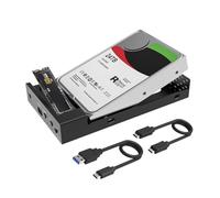 MAIWO USB C M.2 NVMe SSD Enclosure to 3.5'' 2.5'' SATA Enclosure with Offline Clone, USB 3.2 GEN 2 10Gbps Dual Bay External Hard Drive Enclosure Duplicator Standalone Cloner