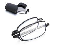 MAIXIANGGUOJI Folding Reading Glasses, Blue Light Blocking Reading eye glasses, Portable Mini Foldable Magnify, with Travel Case for Men and Women (Black, 1.5, x, transparent)
