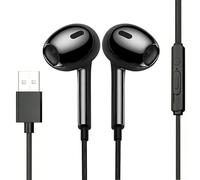 MAIXIANGGUOJI USB Earphones for PC, Headset with Microphone Headphones for Computer, Wired In Ear Earphone with USB Connection for Laptop Business Office Live Broadcast Gaming 8.2 Ft (grey)