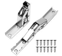 MAIXINNEW 2 Pcs 90 Degree Folding Shelf Hinges, Steel Hinges for Wood, Hidden Kitchen Cupboard Hinges with Fixing Screws, Silver