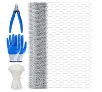 MAIYADUO Chicken Wire 40CM x 10M, Chicken Wire Mesh Roll, Anti-Rust Hexagonal Galvanized Chicken Wire Mesh for Pet Rabbit Chicken Fencing