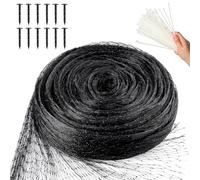 MAIYADUO Garden Netting for Plants Fruit Veg Patch Grass Seeds, Anti Bird Netting Kit with Plastic Ground Pegs, Pond Netting Cover, Plant Netting Protection Garden Mesh Fence, 4x12m,Black