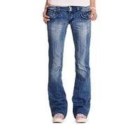 Maiyifu-GJ Flare Jeans for Women Low-Rise Slimming Bell Bottom Bootcut Pant Solid Slim Fit Skinny Wide Leg Denim Pants (Dark Blue,X-Small), Dark Blue, X-Small