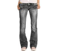 Maiyifu-GJ Flare Jeans for Women Low-Rise Slimming Bell Bottom Bootcut Pant Solid Slim Fit Skinny Wide Leg Denim Pants (Grey,X-Small), Grey, X-Small