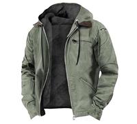 Maiyifu-GJ Men's Plus Size Winter Jacket Vintage Thick Fleece Lined Jacket Sherpa Lined Warm Thermal Hooded Casual Coat