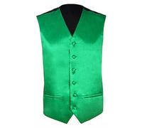 Maiyifu-GJ Mens Satin Suit Vest Solid Color Waistcoat for Tuxedo Dress Vest Wedding Formal, Green, S