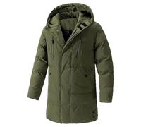 Maiyifu-GJ Men's Thicken Puffy Parka Windbreaker Hooded Puffer Coat Winter Long Jackets for Men, Army Green, 8XL