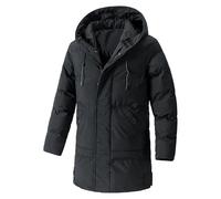 Maiyifu-GJ Men's Thicken Puffy Parka Windbreaker Hooded Puffer Coat Winter Long Jackets for Men, Black, 8XL